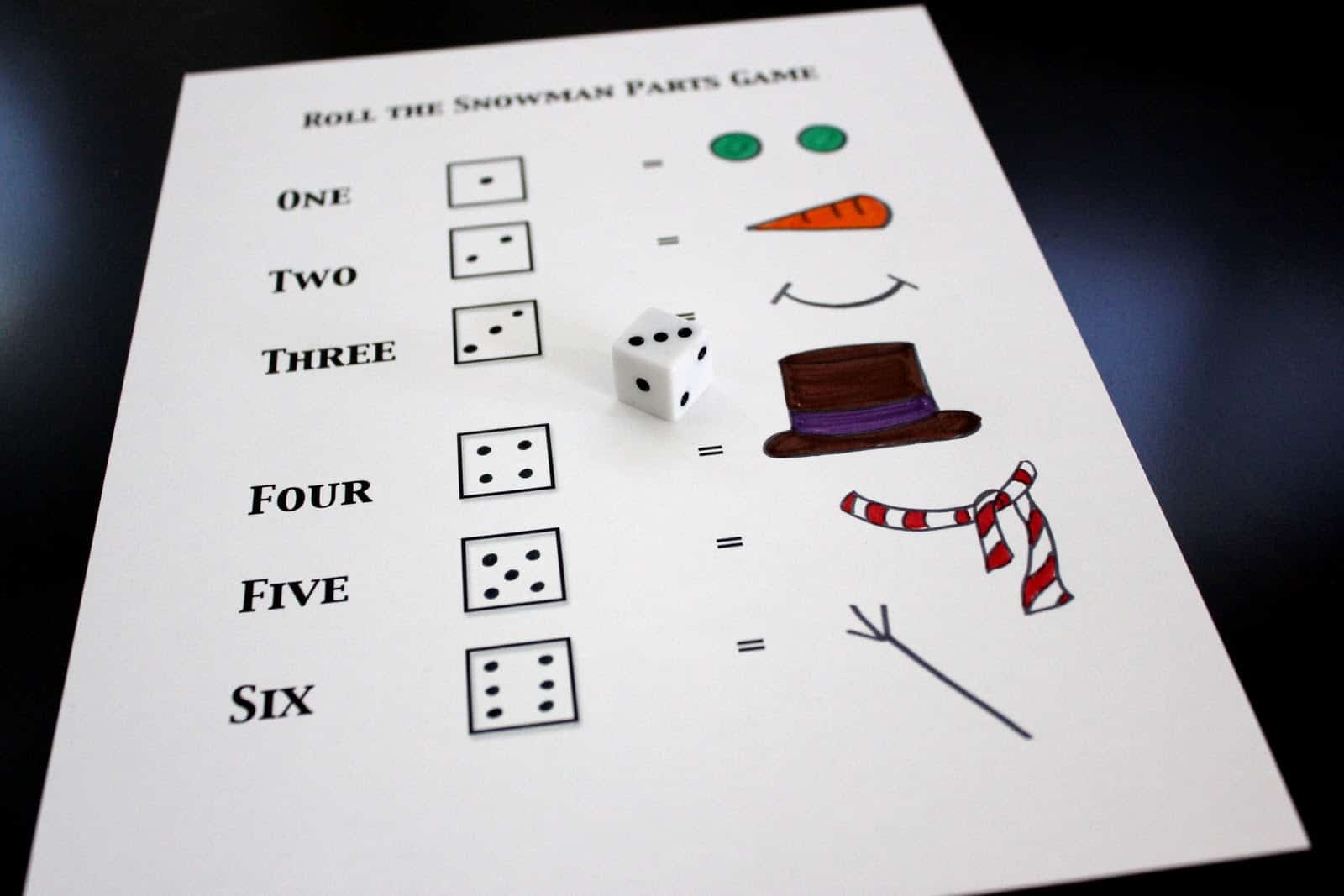 Build A Snowman Dice Game Toddler Approved