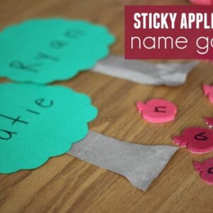 Sticky Apple Tree Name Game for Kids
