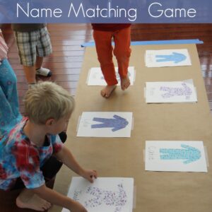 Pajama Name Matching Activity for Kids