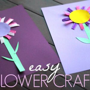 Colorful Ribbon Flower Craft for Kids