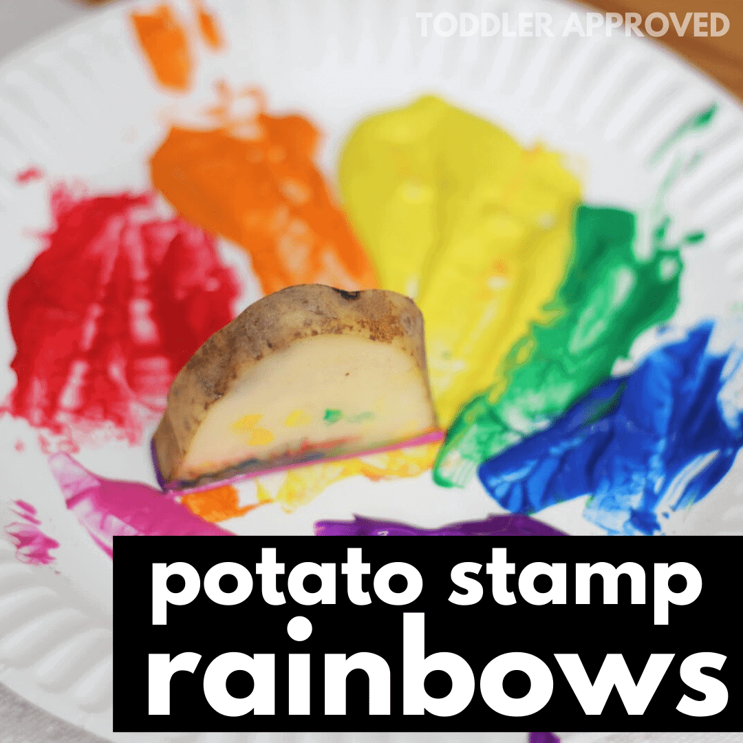How To Make Potato Stamp Rainbows - Toddler Approved