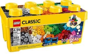 box filled with LEGO bricks