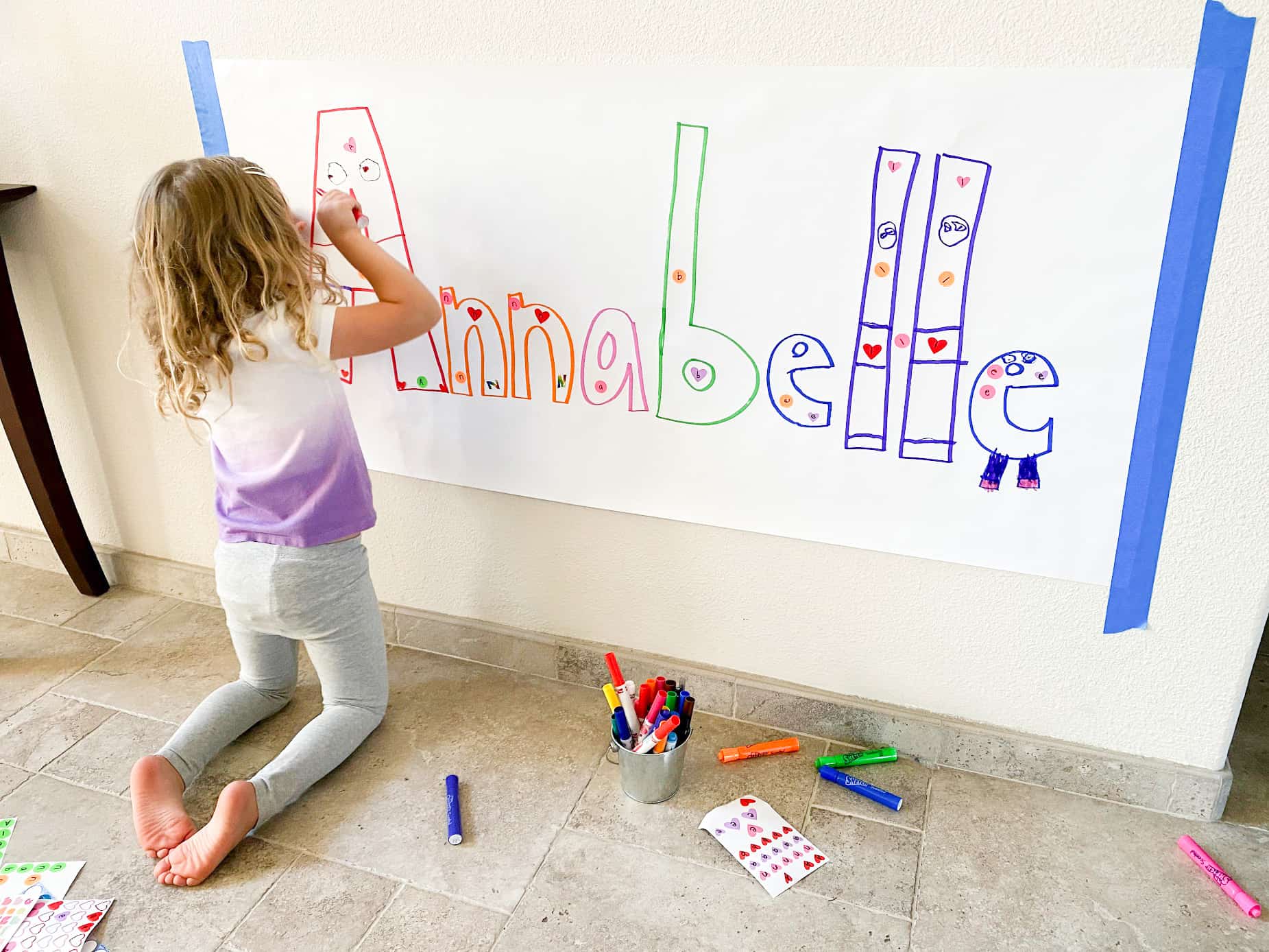 Sticker Names Literacy Activity - Toddler Approved