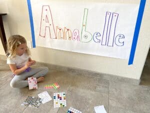 Sticker Name Activity for Preschoolers - Toddler Approved