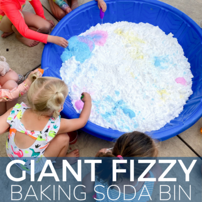 giant fizzy baking soda science in a kiddie pool