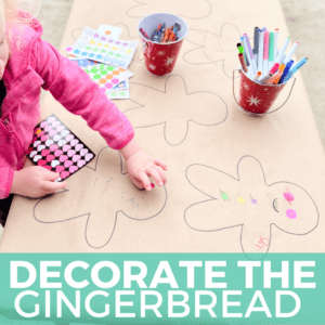 decorate the gingerbread people with markers and stickers