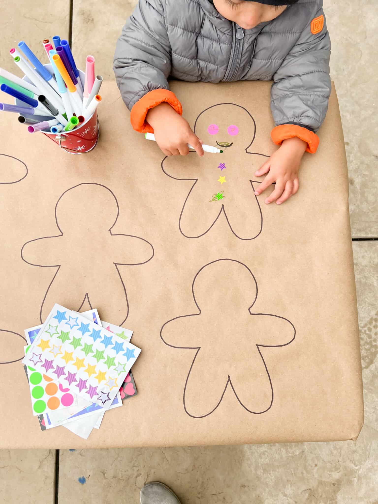 Gingerbread Sticker Craft Gingerbread Sticker Art - Toddler Approved
