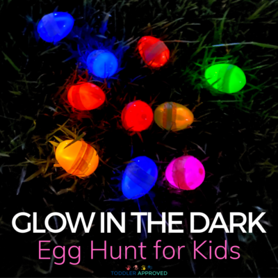 easter egg hunt with glow in the dark eggs